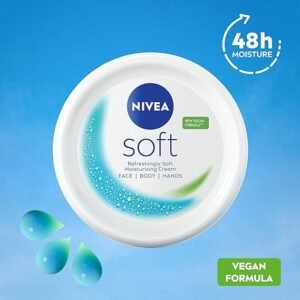 NIVEA Soft Moisturising Cream (500ml), 48H Moisturising Cream for Face