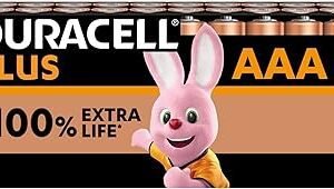 Duracell Plus AAA Batteries (24 Pack) - Alkaline 1.5V - Up To 100% Extra Life - Reliability For Everyday Devices - 0% Plastic Packaging - 10 Year Storage - LR03 MN2400