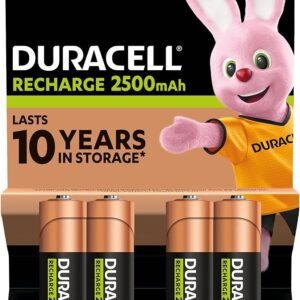 Duracell Rechargeable AA Batteries (Pack of 4), 2500 mAh