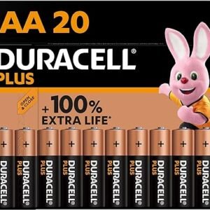 Duracell Plus AA Batteries (20 Pack) - Alkaline 1.5V - Up To 100% Extra Life - Reliability For Everyday Devices