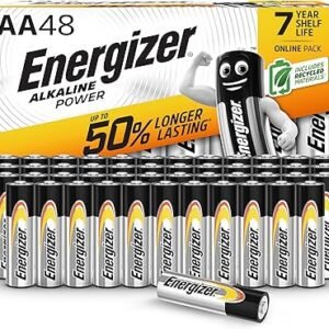 Energizer AA Batteries, Alkaline Power, 48 Pack, Double A Battery Pack