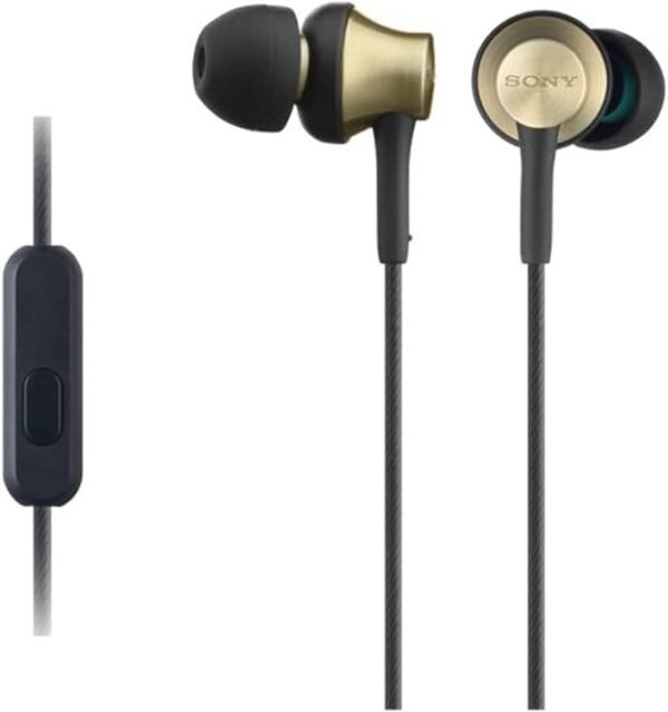 Sony MDREX650APT.CE7 Earphones with Brass Housing, Smartphone Mic and Control - Gold/black