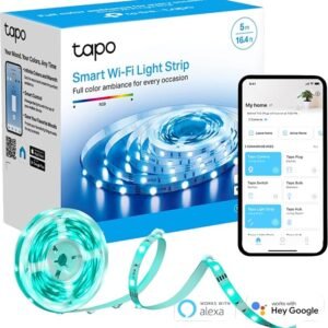 Tapo LED Strip Light, Smart Led Light Strips 5m, WiFi App Control RGB Multicolour LED Lights for Bedroom