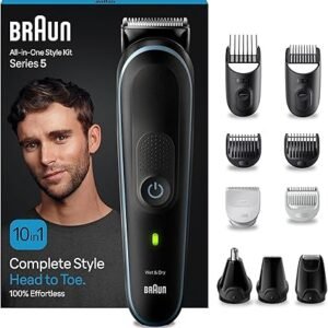 Braun 10-in-1 All-in-One Style Kit Series 5, Male Grooming Kit with Beard Trimmer