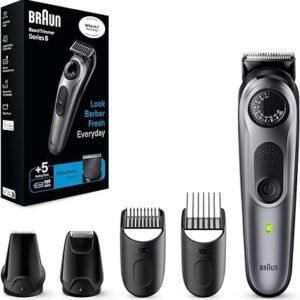 Braun Beard Trimmer Series 5 & Hair Clippers, 40 Length Settings, Rechargeable