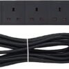 PRO ELEC PELB1755 6 Gang Extension Lead with Surge Protection Black, 5m