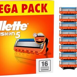 Gillette Fusion5 Razor Blades Men, Pack of 16 Razor Blade Refills with Precision Trimmer,