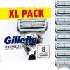 Gillette SkinGuard Sensitive Razor Blades Men, Pack of 8 Razor Blade Refills with Precision Trimmer