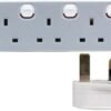 PRO ELEC PELB1767 4 Gang Individually Switched Extension Lead Grey, 5m