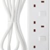 pro elec plpl15330pl 2 m Switched and Surge Protected 4 Gang Extension Lead white