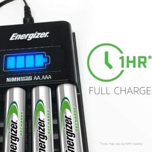 Energizer Battery Charger for AA and AAA Batteries, Recharge Pro Included 4x AA Rechargeable Batteries