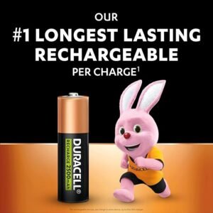 Duracell Rechargeable AA Batteries (Pack of 4), 2500 mAh