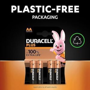 Duracell Plus AA Batteries (36 Pack) - Alkaline 1.5V - Up To 100% Extra Life - Reliability For Everyday Devices - 0% Plastic Packaging - 10 Year Storage - LR6 MN1500