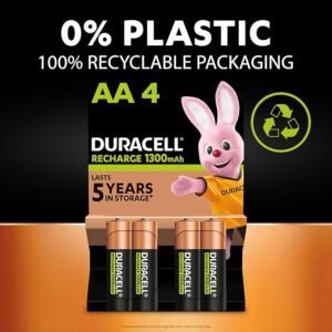 Duracell Rechargeable AA Batteries (Pack of 4), 2500 mAh