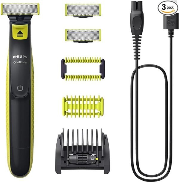 Philips OneBlade Face & Body, Authentic Hybrid Electric Beard Trimmer, Shaver, and Body Groomer. Incl. 3X Original Blades