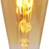 Long Life Lamp Company Edison Classics 2w Vintage LED Filament Bulb Teardrop Spiral ST58 Smoke Gold Glass E27 Edison Screw
