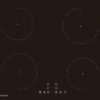 Cookology CIH602 60cm Induction Hob 4 Zone Cooktop, Ceramic Glass, Touch Control, 9 Heat Settings, Child Lock and Auto Switch Off - In Black