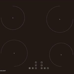 Cookology CIH602 60cm Induction Hob 4 Zone Cooktop, Ceramic Glass, Touch Control, 9 Heat Settings, Child Lock and Auto Switch Off - In Black