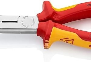 Knipex Snipe Nose Side Cutting Pliers (Stork Beak Pliers) chrome-plated, insulated with multi-component grips, VDE-tested 200 mm (self-service card/blister) 26 16 200 SB