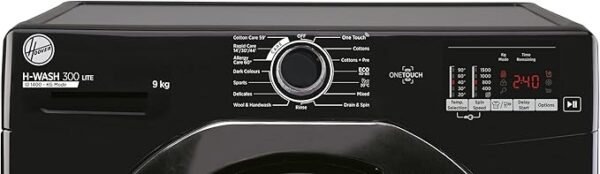 Hoover H3W 592DBBE/1-80 H-Wash 300 9kg Drum 1500rpm Smart Washing Machine - Black