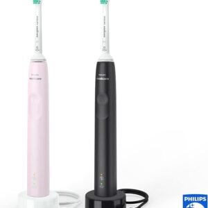 Philips Sonicare 3100 Series Sonic Electric Toothbrush (Dual Pack)Black and Sugar Rose (Model HX3675/15)