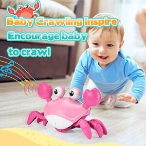 iKidiki Baby Toys 6 to 12 Months, Crawling Crab Toys 1 2 3 4 Year Old Girl Gifts Toddler Toys for 1 2 3 4 Year Olds Stocking Fillers