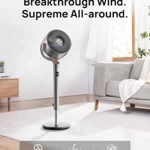 Dreo 40 Inch Smart Standing Fan, 23dB Silent Pedestal fans for Bedroom, 120°+120° Oscillating Quiet Cooling Fan, Wi-Fi/Voice Control, DC Motor, 8 Speeds, 6 Modes, 12H Timer, 80 ft Circulator