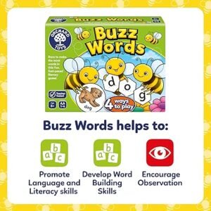 Orchard Toys Buzz Words Spelling Game - Literacy and Word Games for 5 Year Olds and Up - Learning and Educational Toys - Gifts for Kids, Boys and Girls - Age 5+ Years