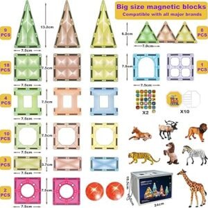 BUBUQE Magnetic Tiles 3D Magnet Building Block Toys Educational Stem Learning Toy