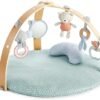 Ingenuity, Cosy Spot Reversible Duvet Activity Gym and Padded Play Mat with Wooden Removable Toy Bar