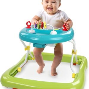 Bright Starts Giggling Safari Walker with Easy Fold Frame for Storage, Ages 6 Months +