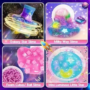 iKidiki Slime Making Kit, Toys for 6 7 8 9 10 11 12 Year Old Girls Boys Gifts Birthday Galaxy Slime Kits for Girls 6-12 Year Old Girl Boy Gifts Fluffy Slime Kids Birthday Presents Craft Kits for Kids