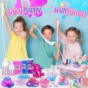 iKidiki Unicorn Slime Kit, Slime Making Kit Toys for 6 7 8 9 10 11 12 Year Old Girls Fluffy Slime 6 7 8 9 10 11 12 Year Old Girl Gifts Craft Kits for Kids Girls Toys Age 6-12 Unicorn Gifts for Girls