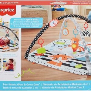 Fisher-Price Glow & Grow Gym Baby Play Mat, Baby Gym Play Mat for Newborn to 3 Year Old with Light Up Musical Otter, HPF39