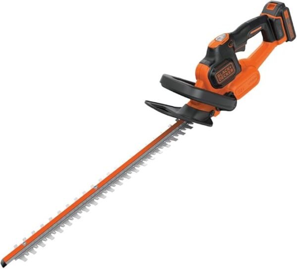 BLACK+DECKER Hedge Trimmer, 18V Lithium Ion Battery, Cordless, Anti-Jam, 45cm, Includes 2.0Ah Battery, GTC18452PC-GB