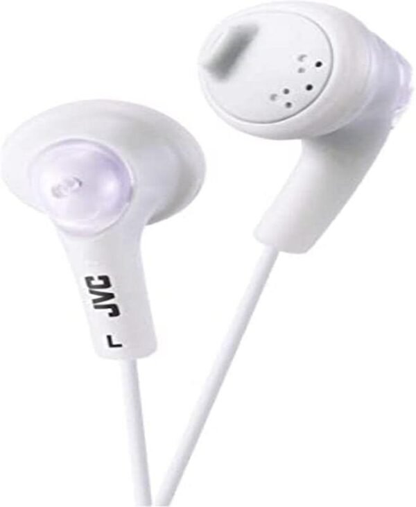 JVC Gumy In-Ear Wired Headphones Earphones Compatible with iPod, iPhone, Samsung - White
