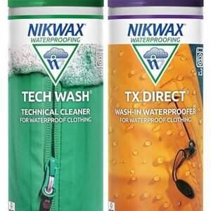 Nikwax TECH WASH and TX DIRECT Twin Pack, Technical Cleaner and Wash-In Waterproofer for Waterproof Clothing, 2x 300ml