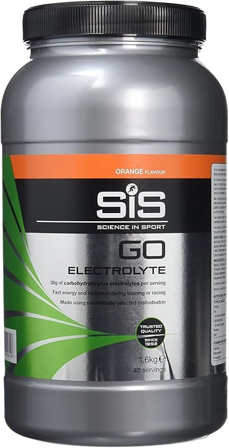 Science In Sport GO Electrolyte Powder Energy Drinks, High Carbohydrates and Sodium, Orange Flavour, 32 Servings Per 1.6kg