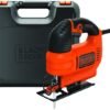 BLACK+DECKER KS701EK-GB Compact Jigsaw with Blade, 520 W, Black/Orange