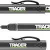 Tracer Long Nib Marker Pens, Marker Pens for Deep Hole Marking with Holster and Built in Trouser/Shirt Clip. Pack of 2