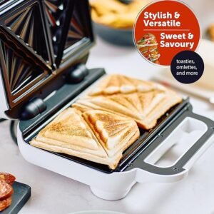 Breville Deep Fill Toastie Maker | 2 Slice Sandwich Toaster | Non-Stick Plates | Cooks a Toastie in 5 Minutes | White [VST091]