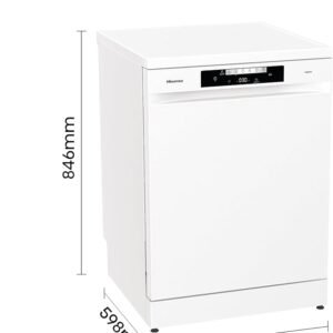 Hisense HS642E60WUK Freestanding Standard Dishwasher 85cm High - E Rated, White, 24 x 23 x 33 inches (L x W x H) [Energy Class E] [Energy Class E]