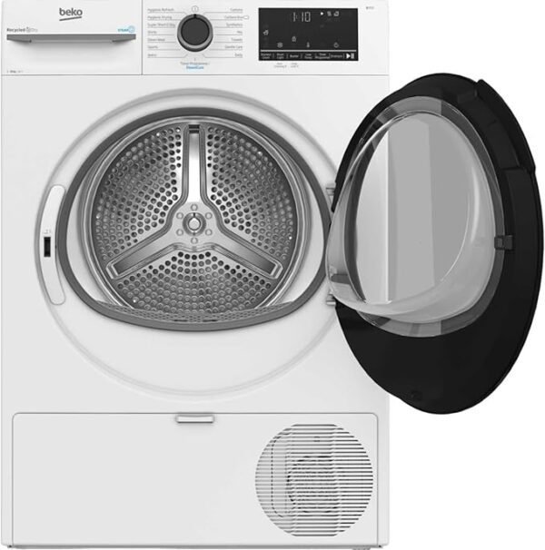 Beko BM3T3833W Freestanding Heat Pump Tumble Dryer, 8kg Load, with SteamCure Technology [Energy Class A++]