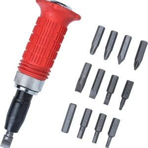 Blue Spot Tools 12064 Impact Driver in Case, Red, Set of 13 Piece