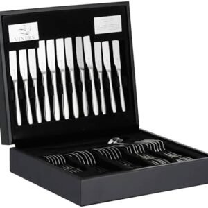 Viners Eden 44 Piece 18/10 Silver Stainless Steel Cutlery Set in Wooden Gift Box