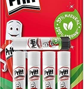 Pritt Glue Stick, Safe & Child-Friendly Craft Glue for Arts & Crafts Activities, Strong-Hold adhesive for School & Office Supplies, 5x11g Pritt Stick