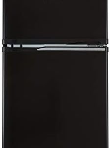 Cookology UCFF87 47cm Freestanding Undercounter Small Fridge Freezer with 2 Doors, 87 Litre, Adjustable Temperature Control, LED Light and a 3 Star Freezer Rating - Black