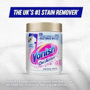 Vanish Gold Oxi Action Stain Remover & Whitening Booster Powder For Whites 1.9 Kg, Back to School, Removes School Stains Even at 20°C, Restores Whiteness of Greyed Fabrics, Safe on School Uniforms