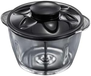 Russell Hobbs Desire Electric Fruit & Vegetable Mini Chopper, 1L glass bowl with 500ml food capacity & storage lid, Dishwasher safe parts, Stainless Steel blades, One touch operation, 200W, 24662