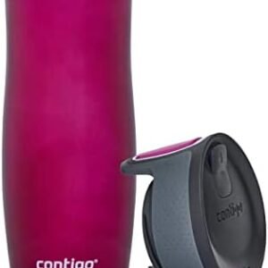 Contigo West Loop Autoseal Travel Mug, Stainless Steel Thermal Mug, Vacuum Flask, Leakproof Tumbler, Coffee Mug with BPA Free Easy-Clean Lid, 470 ml, Raspberry